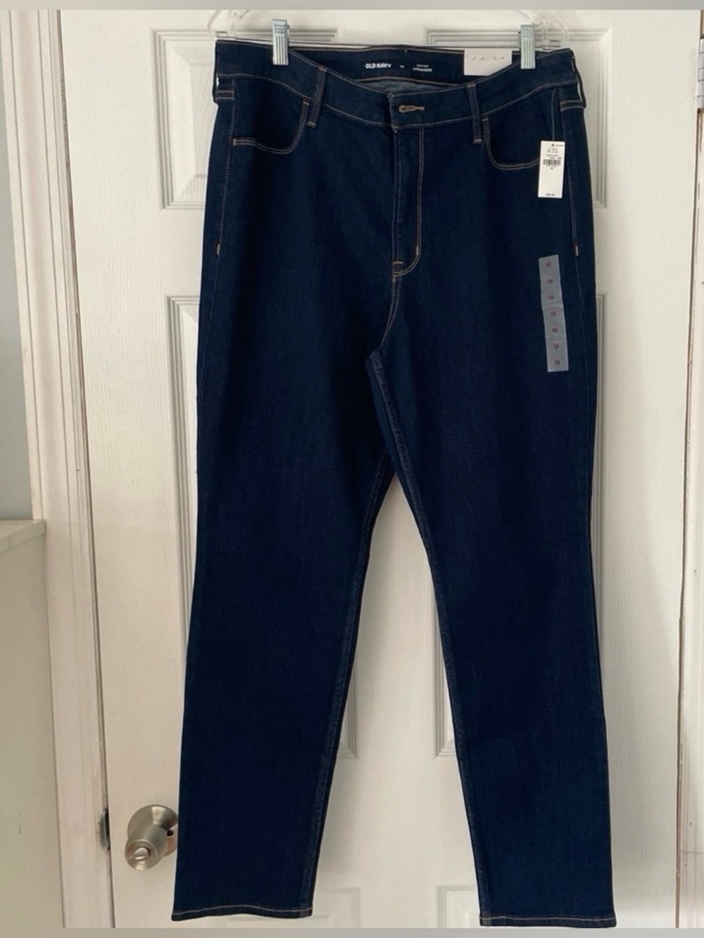 NWT Old Navy Women’s High-Rise Straight Leg Jeans – Dark Wash - Picture 2 of 11